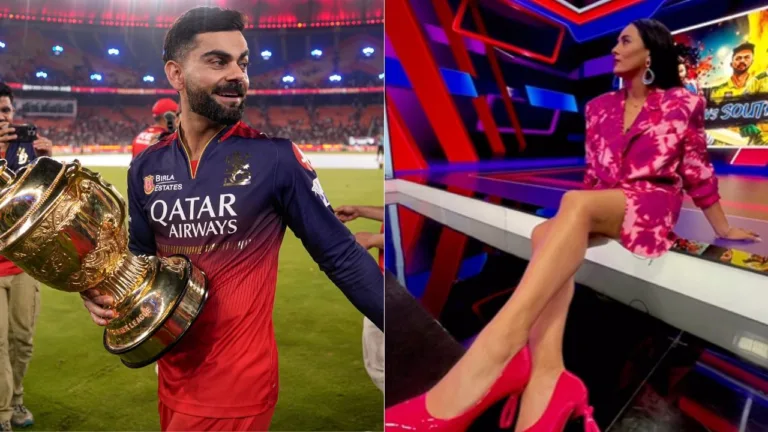 Virat Kohli Mayanti Langer IPL trophy